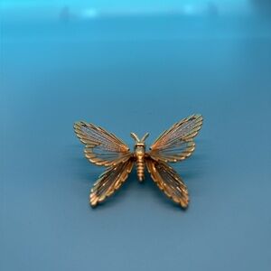Gold Butterfly Brooch